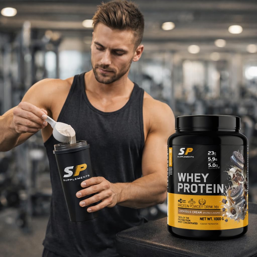 SP - Whey Protein - Concentrado de Proteína Whey de suero de leche en polvo - sin grumos - 1kg Sabor Cookies & Cream