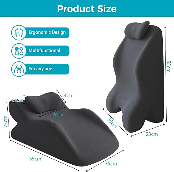 JAOGAUS Sweet Spot Pillow for Couples, Bed Wedge Pillow for Intimate | Perfect Position 27° Ergonomic Support Cushion for Back & Body Alignment, Ideal for All Postures Sleeping Reading Sitting