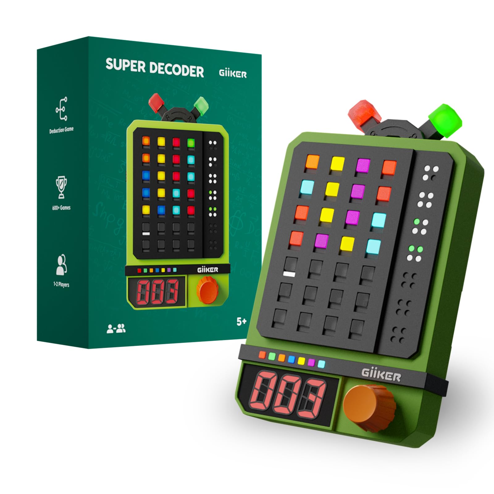 GiiKER Super Decoder, 600-Level Code-Breaking Puzzle Game for 1-2 Players, Handheld Games for Kids and Adults, Birthday Gift for Boys and Girls,