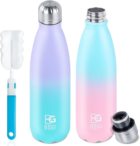 Miniatura 25 de BOGI 17oz Insulated Water Bottle Double Wall Vacuum Stainless Steel Water Bottles, Leak Proof Metal Sports Water Bottle Keeps Drink Hot and Cold - 1