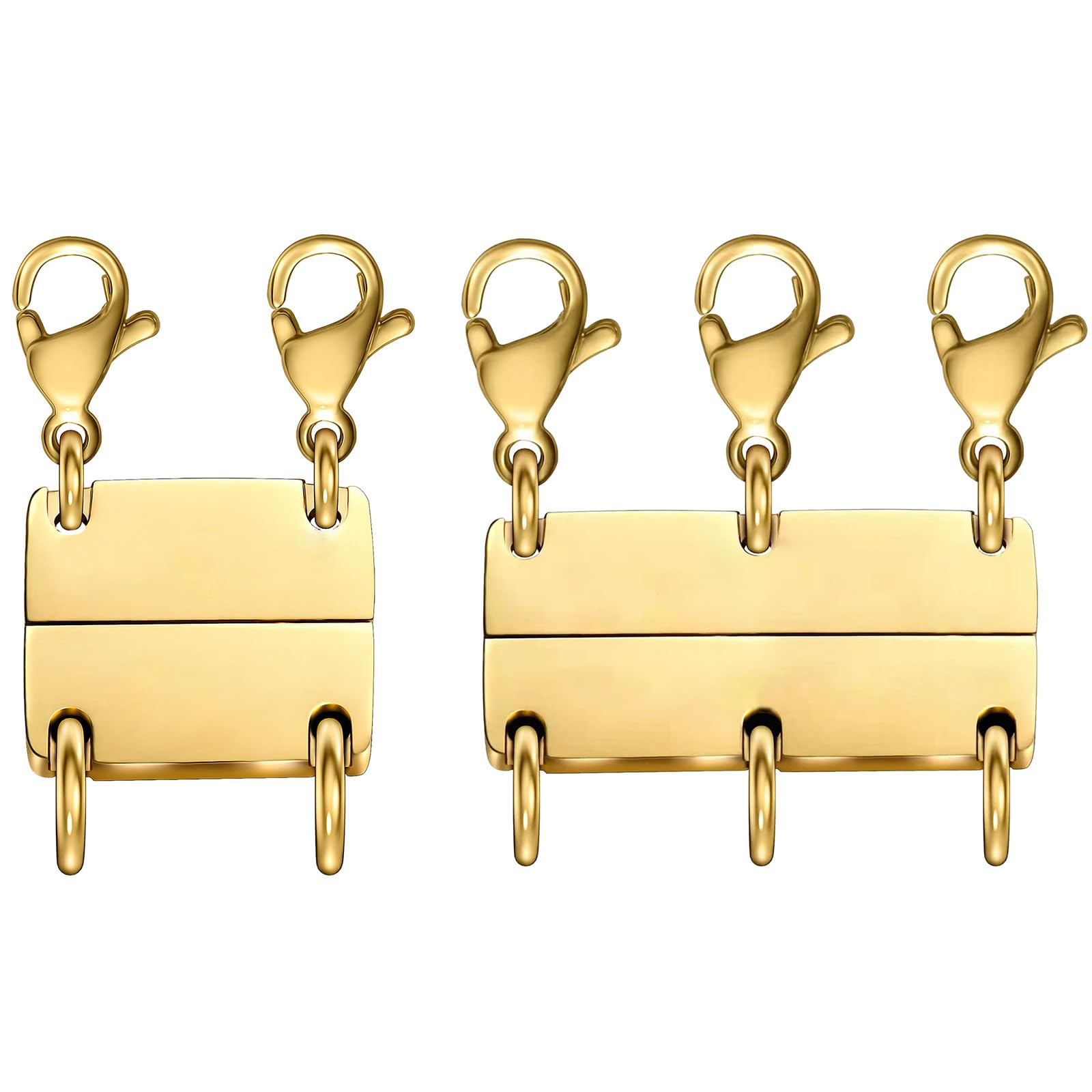 Qulltk Necklace Clasp Layering Jewelry Clasp 18K Gold and Silver Separator for Stackable Necklaces and Chains