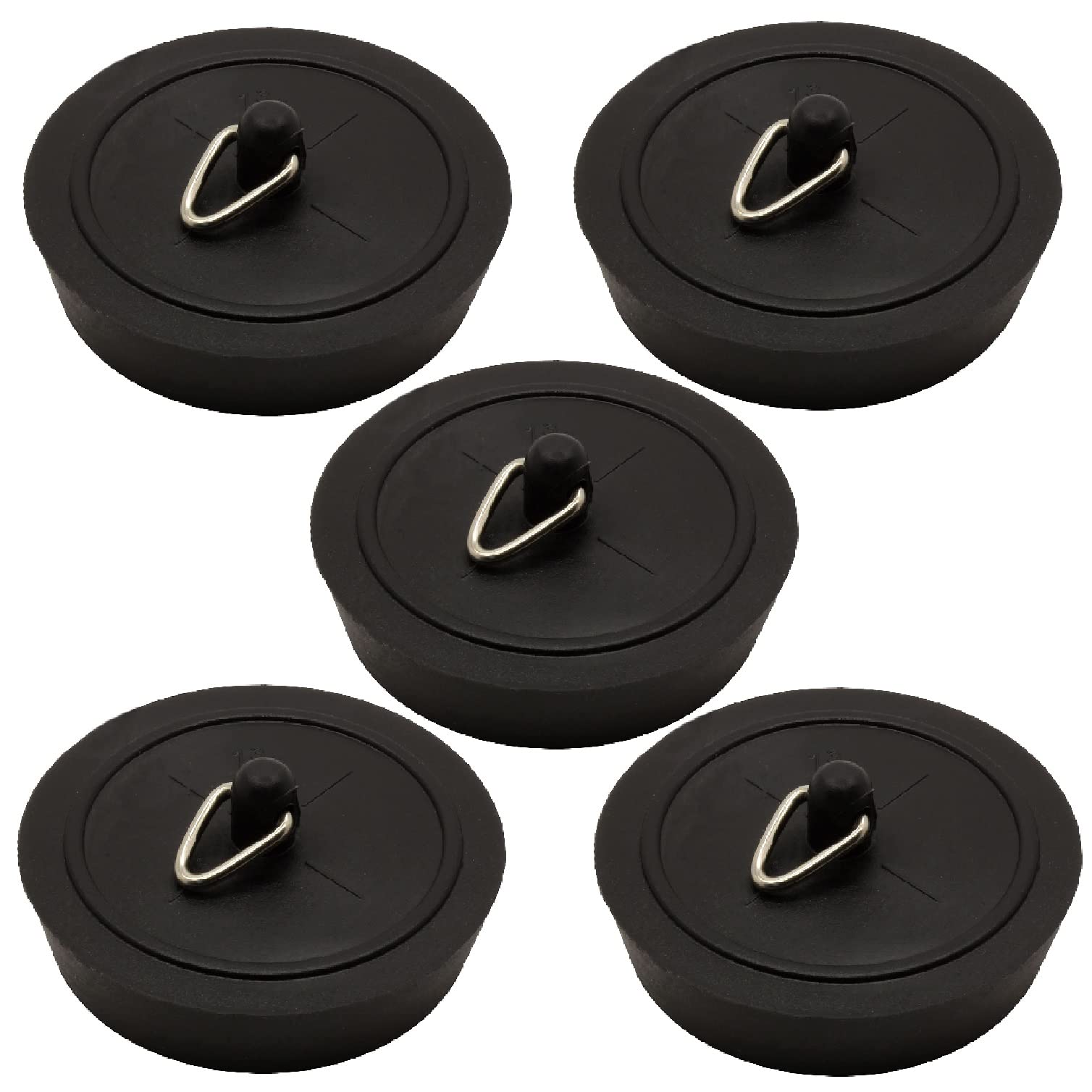 Terf Black Rubber Bath And Basin Plug 45Mm (1.3/4 Inch) For Kitchen Bathroom Bathtub Sink Plug Drain Stopper 45Mm - Pack Of 5