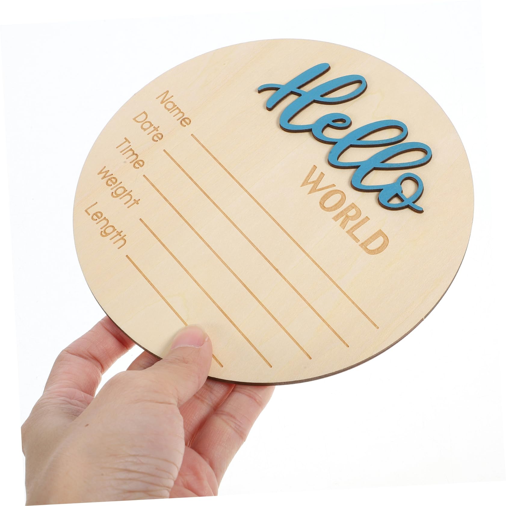 HEMOTON Infant Birth Announcement Name Sign Wooden Bulletin Board Round Perfect for Newborn Photography