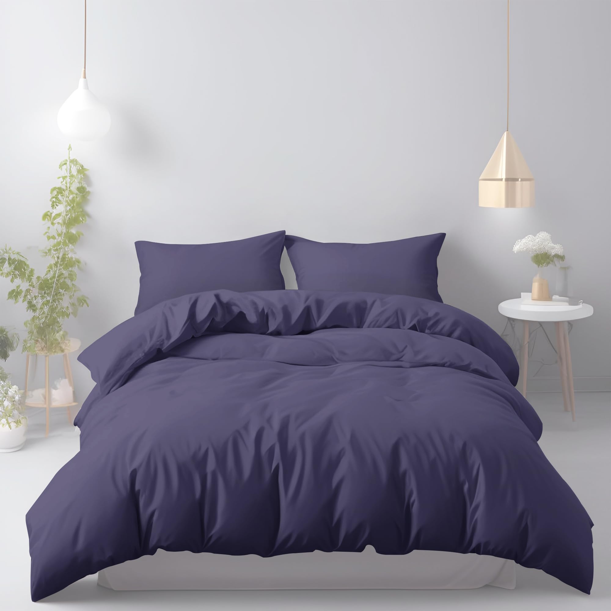 LivinEase Set Copripiumino Matrimoniale - Microfibra Copripiumino 255x200cm + Federe 50x80cm - Copripiumino