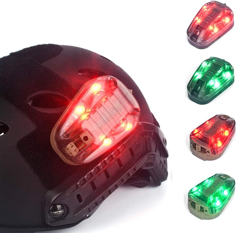 WTZWY Tactical Helmet strobe light - Infrared Military Airborne Survival Light, Outdoor Camping Flash and Magic Tape Support Fast Helmet Rescue Light