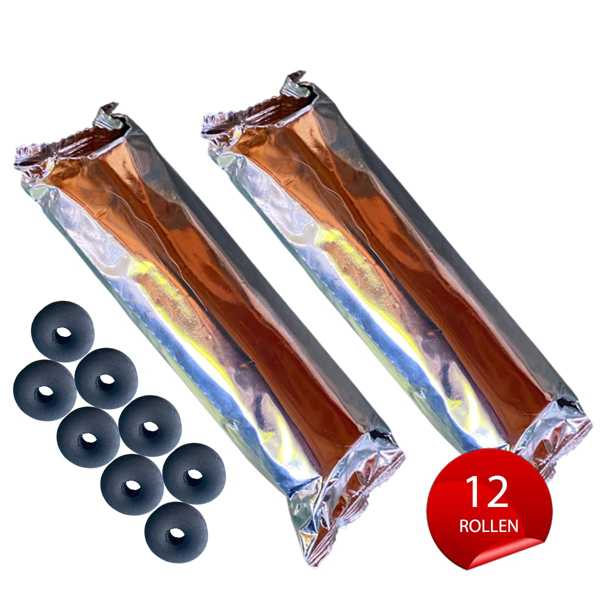 heat.me HeatRinge - Nachhaltige Bambus-Turbokohle | Schnellzündend & rauchfrei | 5 Min. startklar | für Mobile Grills Lunchbox Grill | (12 Rollen)