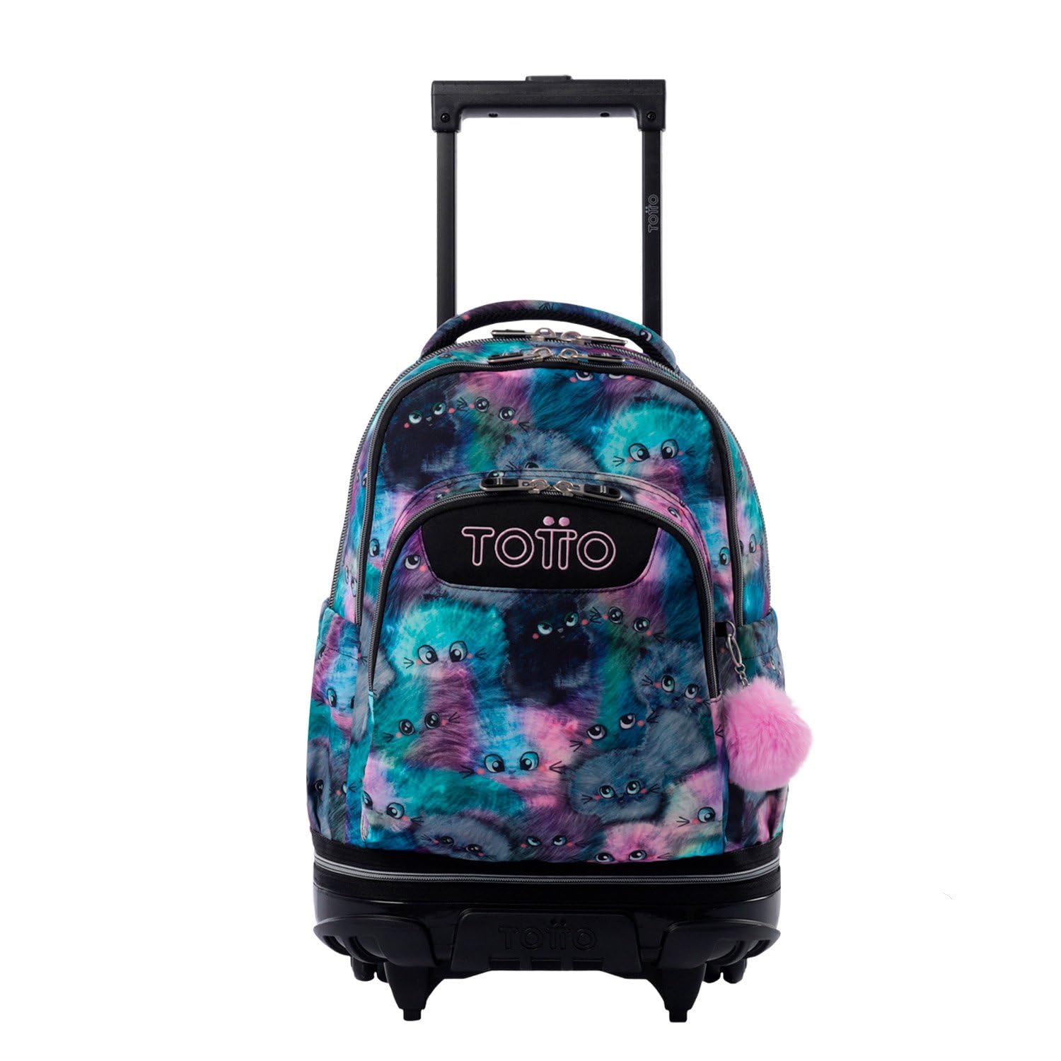 TOTTO Mochila Escolar con Ruedas Desmontables, Modelo Tiza, Capacidad 26 L, Mochila PC 15.4", Bolsillo Botella, Manija Telescópica, Espaldar Ergonómico y Correas en S