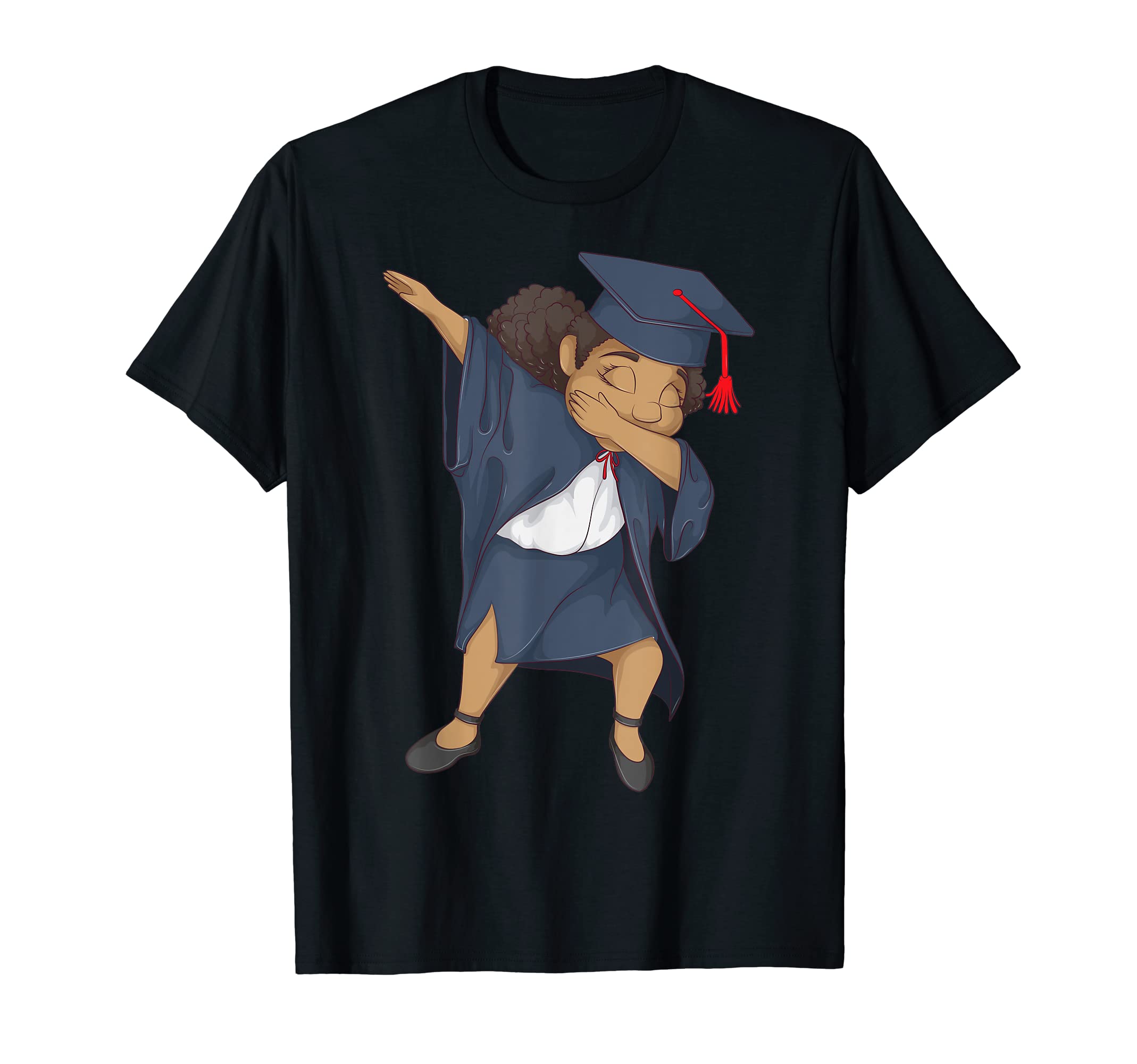 Cool Dancing Graduating Dabber School Student ArtDabbing Black Girl Graduation | Cute Graduate Dab Funny Gift T-Shirt