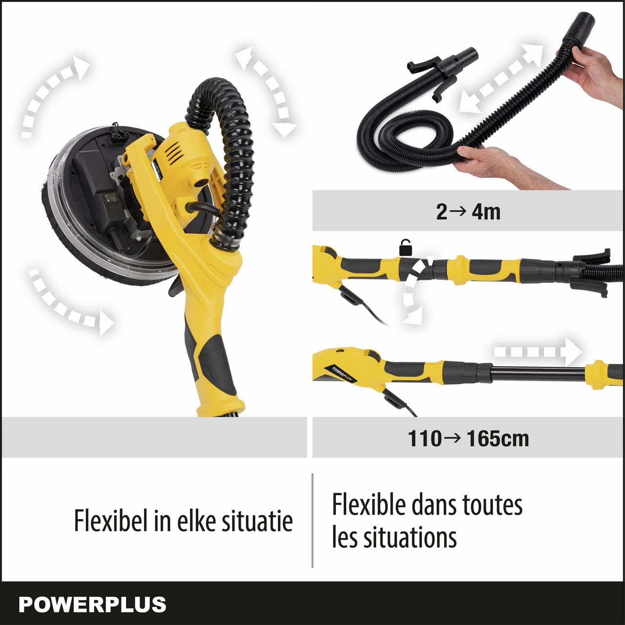 POWERPLUS POWX0479 - Lijadora para paneles de yeso 1050w 225mm