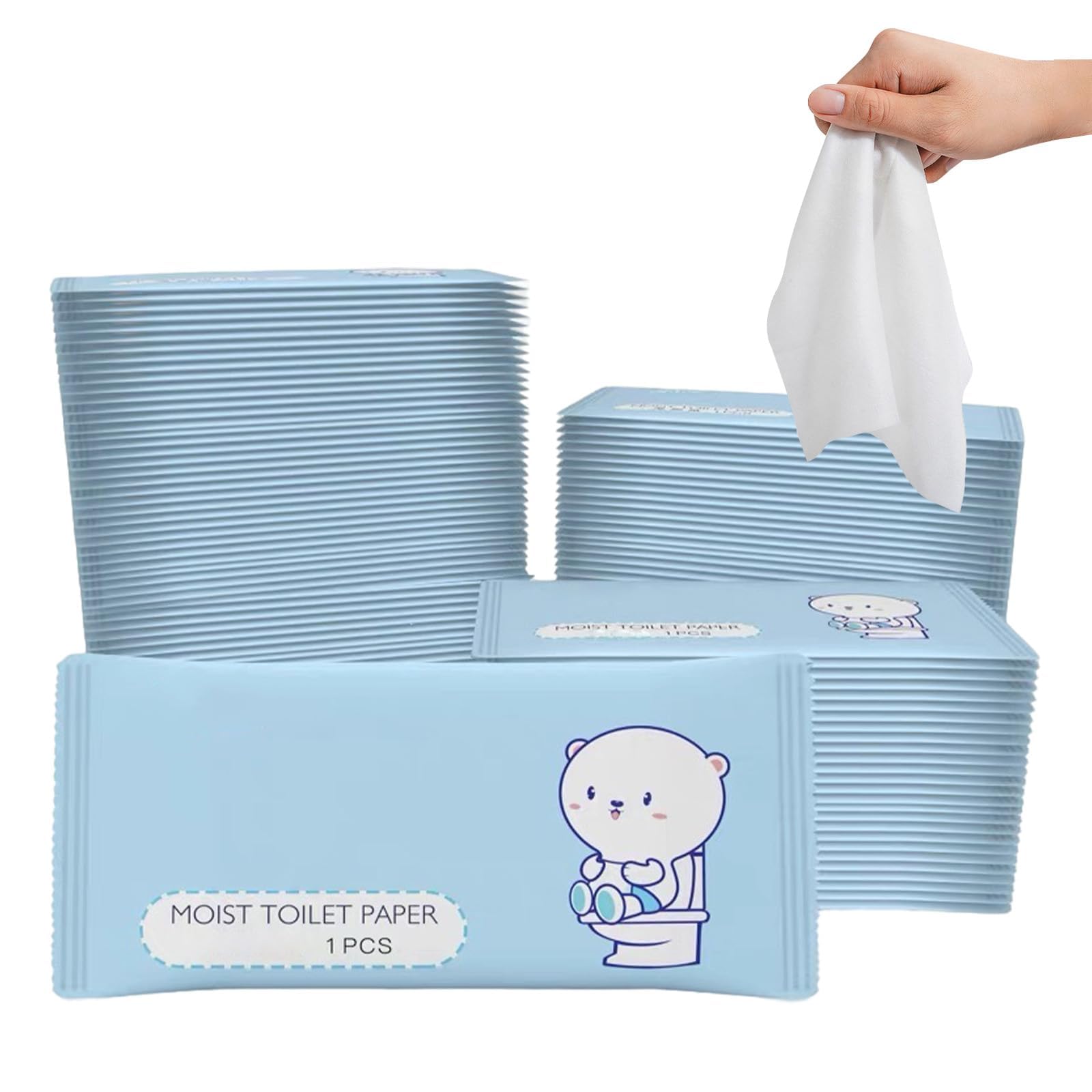 70 paños refrescantes empaquetados individualmente, papel higiénico húmedo empaquetado individualmente, papel higiénico húmedo, tamaño de viaje, paños de limpieza de viaje respetuosos con la piel para