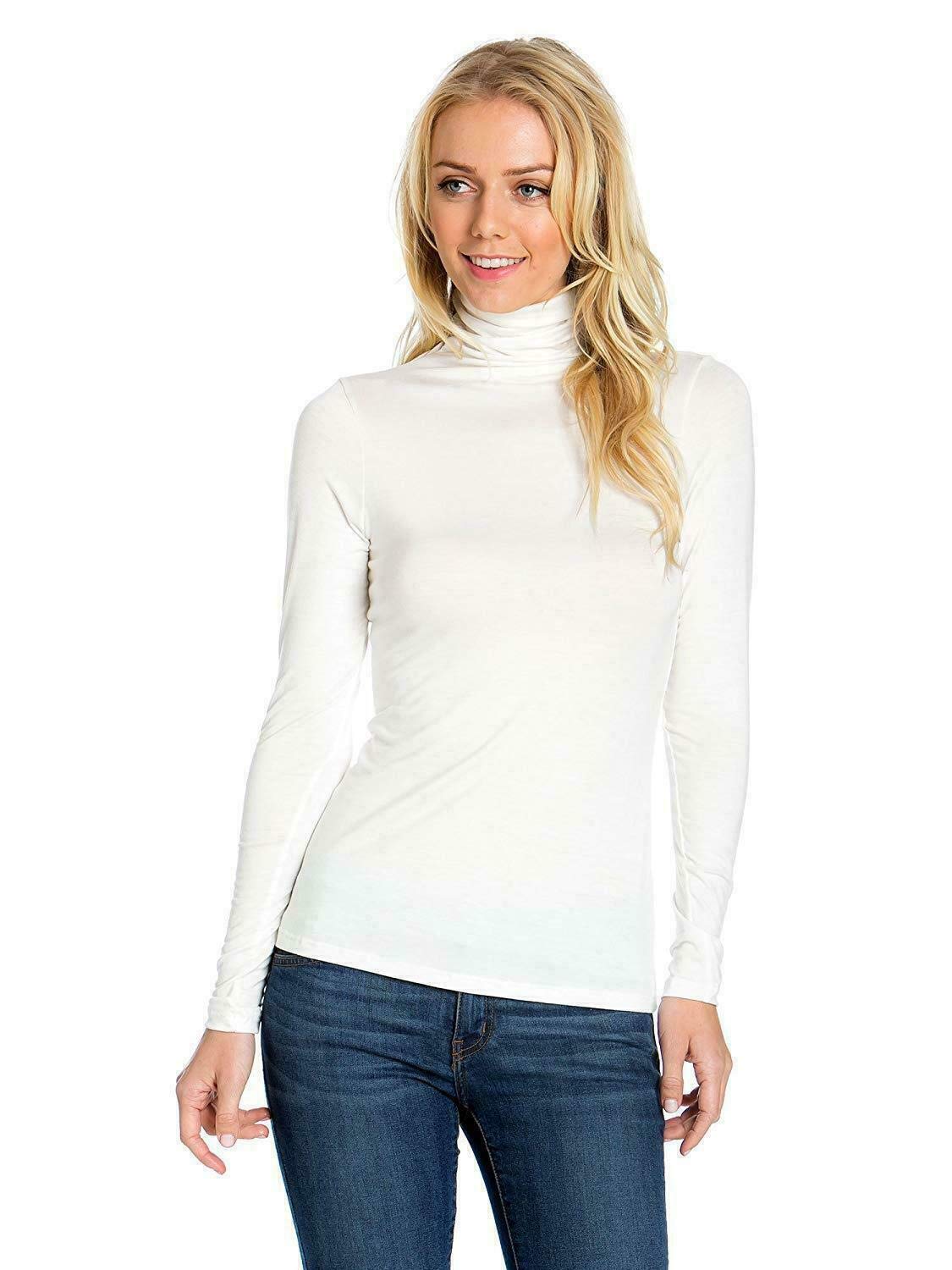 Candid Styles Women's Cream Polo Roll Neck Long Sleeve Turtle Neck Plain Jumper Top 8 26, Xxxl 24-26 Plus Size, …