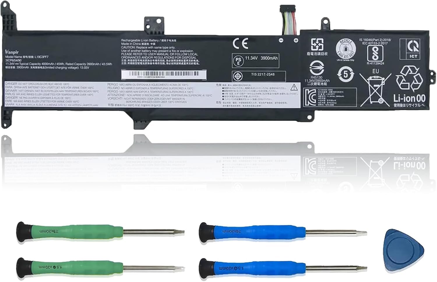 L19C3PF7 L19L3PF5 L19D3PF5 Laptop Battery Compatible with Lenovo IdeaPad 3-14ADA05 3-14ARE05 3-14IIL05 3-14IML05 3-15ARE05 3-15IIL05 3-15IML05 Series 5B10X02607 5B10X02599 11.34V 45Wh 3900mAh