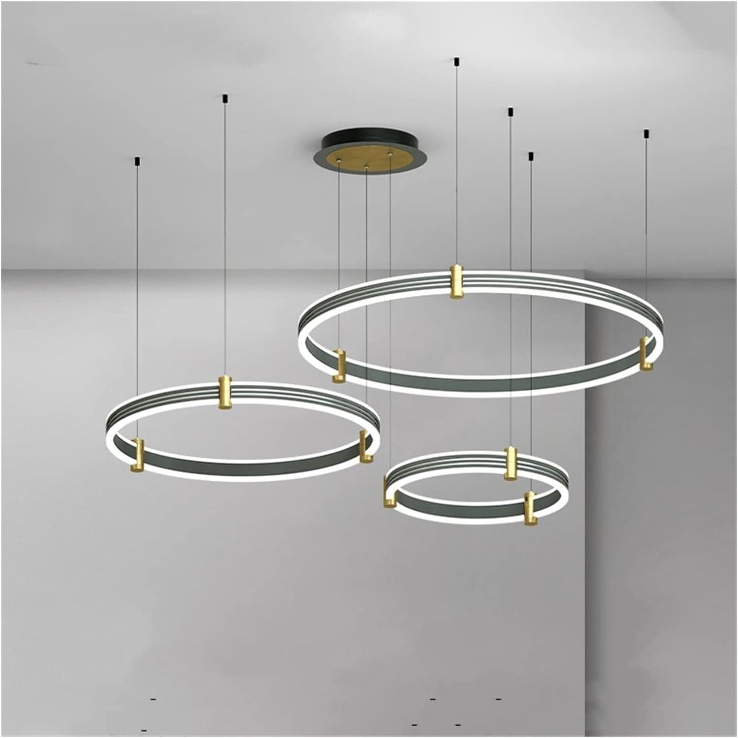Suspensions de cuisine rondes avec éclairage d'escalier LED moderne