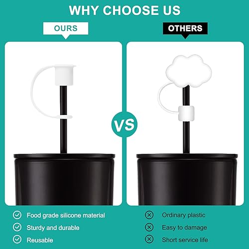 Miniatura 3 de Paquete de 4 fundas de popote compatibles con todas las marcas de Stanley, Simple Modern, Yeti, Owala, etc., reutilizable, grado alimenticio, suave,