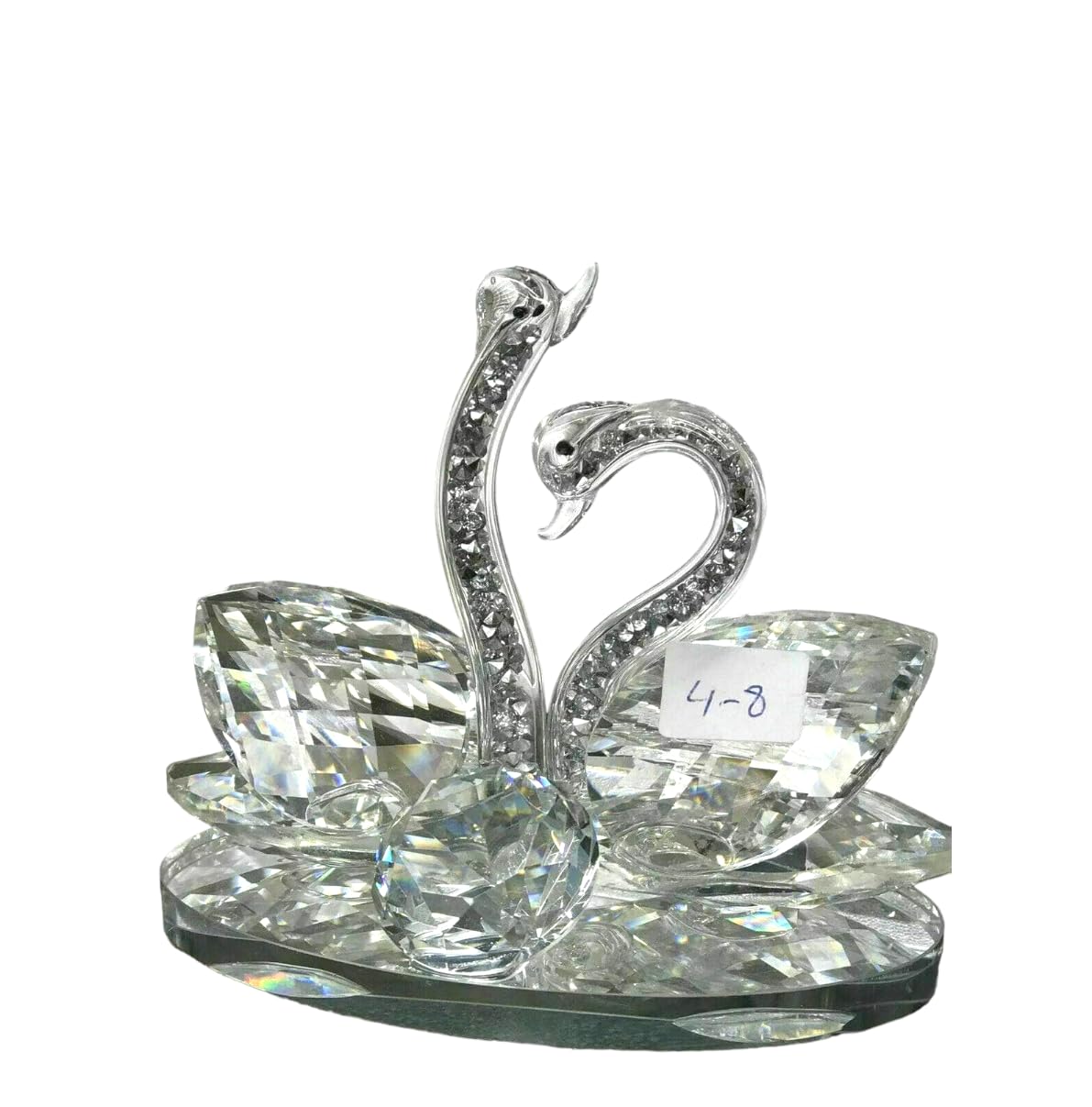 SEGOY Crystal Swan Ornaments for Wedding And Living Room - 10cm