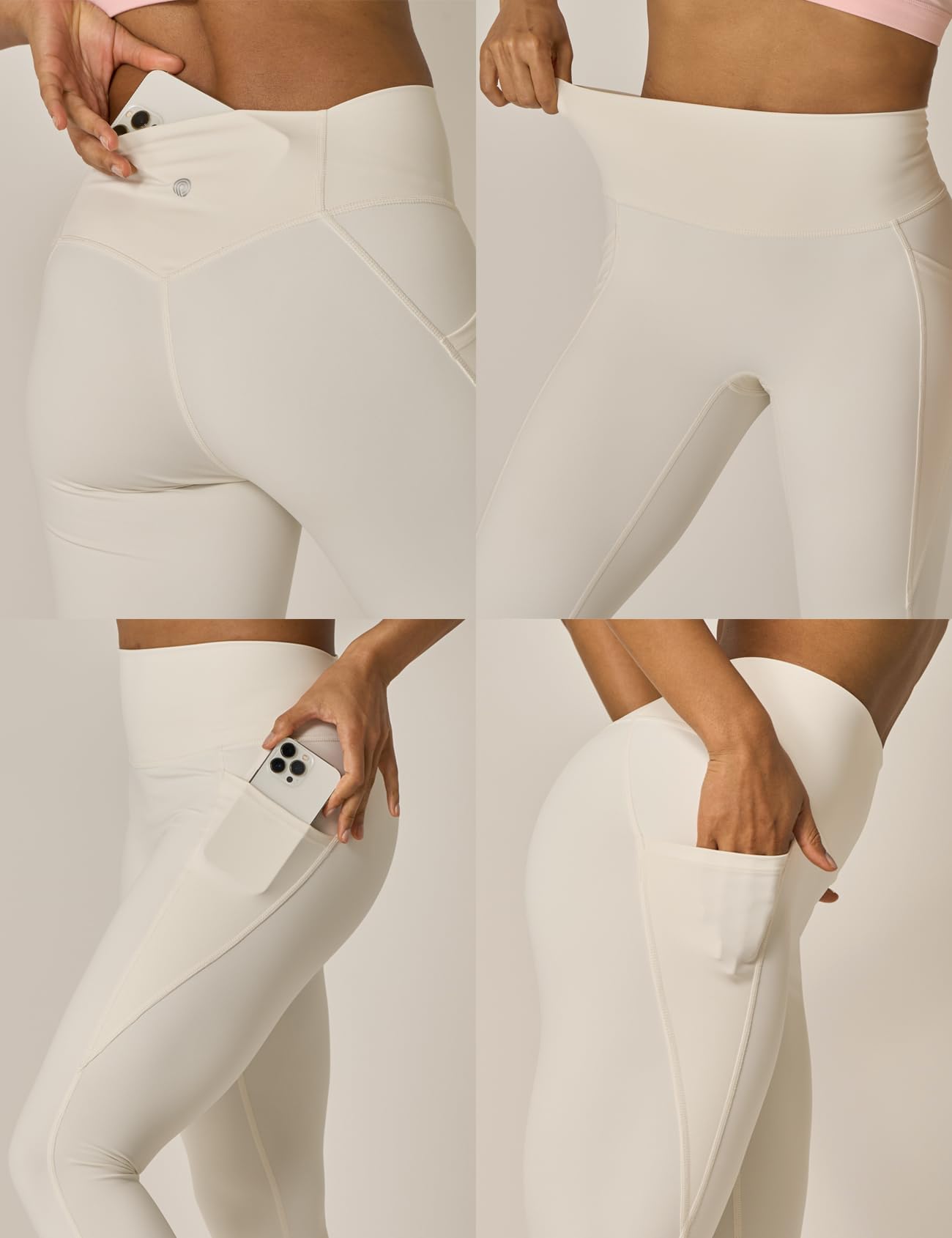 LAPASA Leggings Sportivi Yoga Donna L0A1/B1 - Pantaloni Lunghi Estivi Elasticizzati Tasche Laterali Opachi Vita Alta Push Up Contenitivi Aderenti Modellanti Snellenti Palestra Fitness Running Zumba