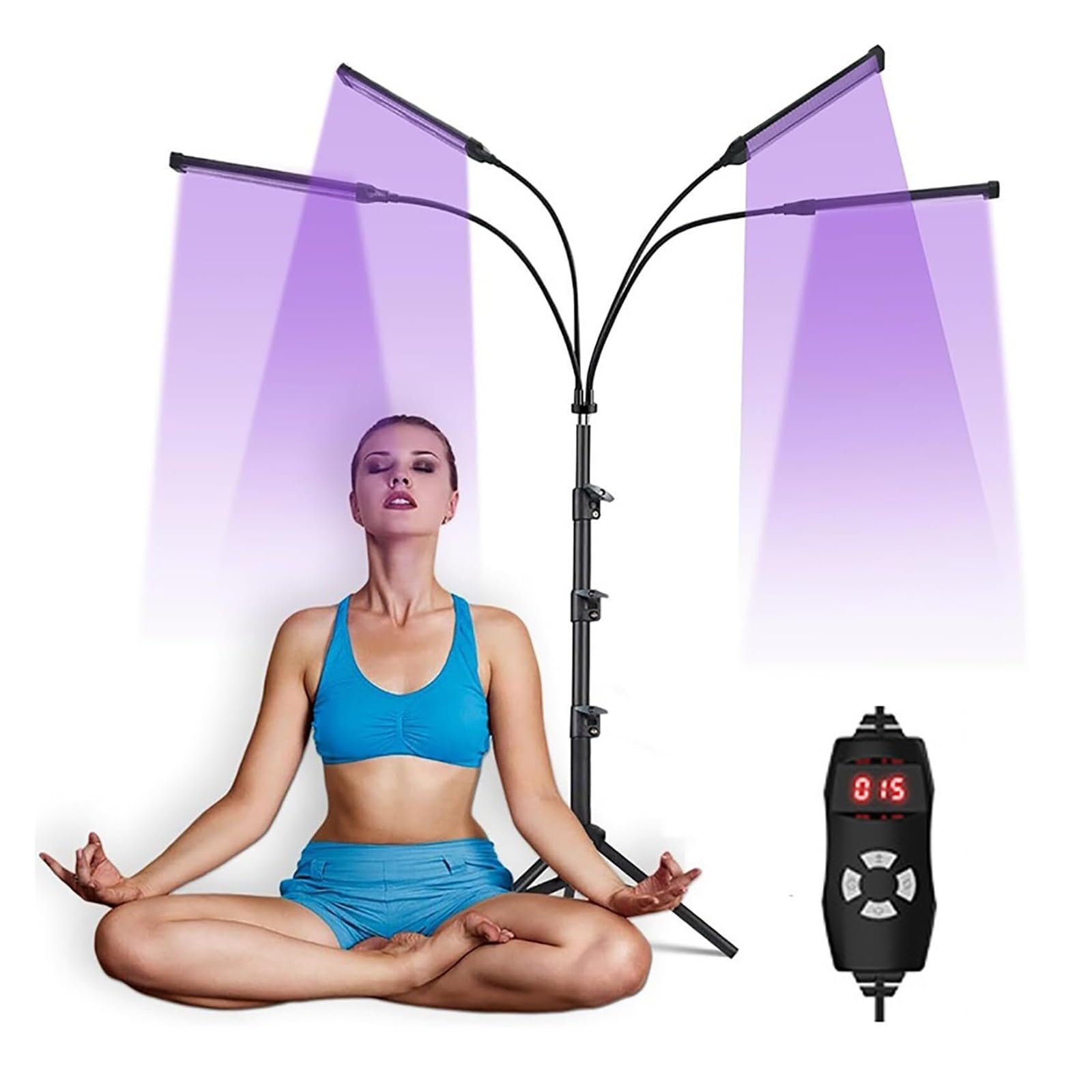 Lampa Opalająca, Światło Terapeutyczne Do Twarzy I Ciała – 5 Poziomów Jasności I Timer, Podstawka Z Regulowanym Kątem/wysokością Zapewniająca Równomierną Opaleniznę, Do Użytku Domowego