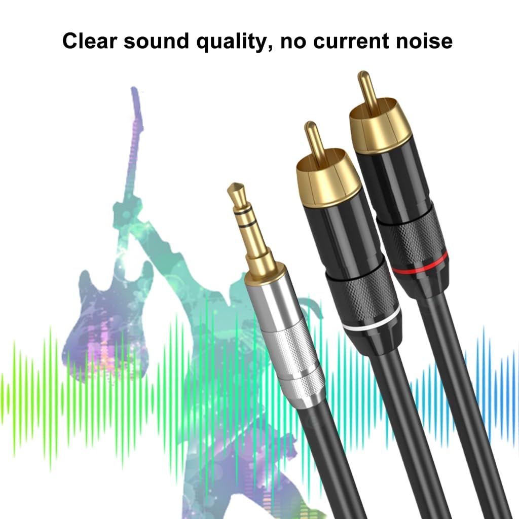 Câble adaptateur double mâle vers 3,5 mm vers câble stéréo mâle 3,5 mm pour connexion smartphone, tablette, haut-parleurs, appareils