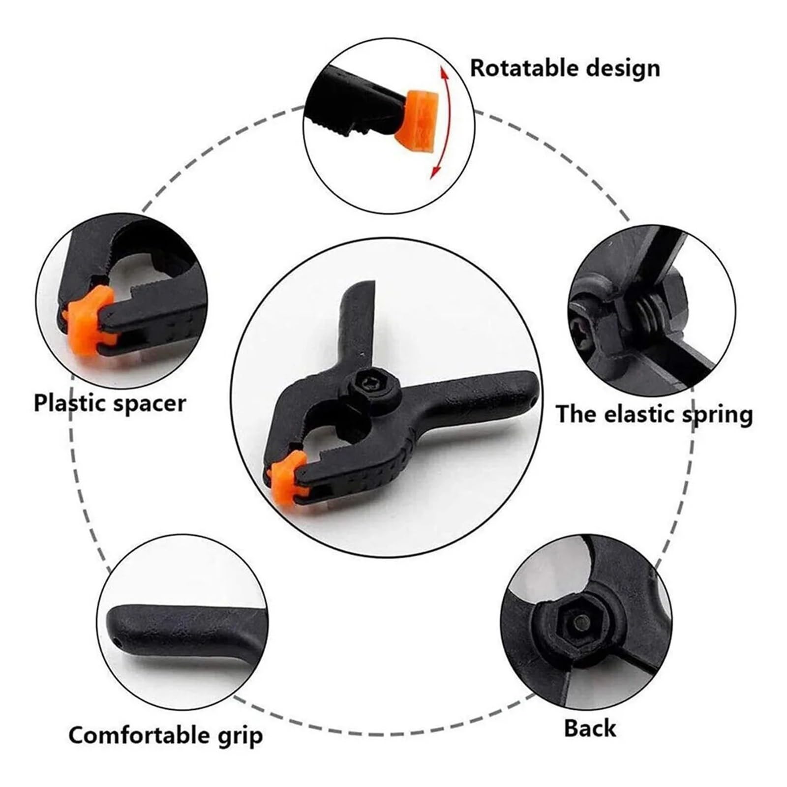 Hochleistungs-Clips 5/10/20 Stück 2 Zoll verstellbare Nylon-Federklemmen
