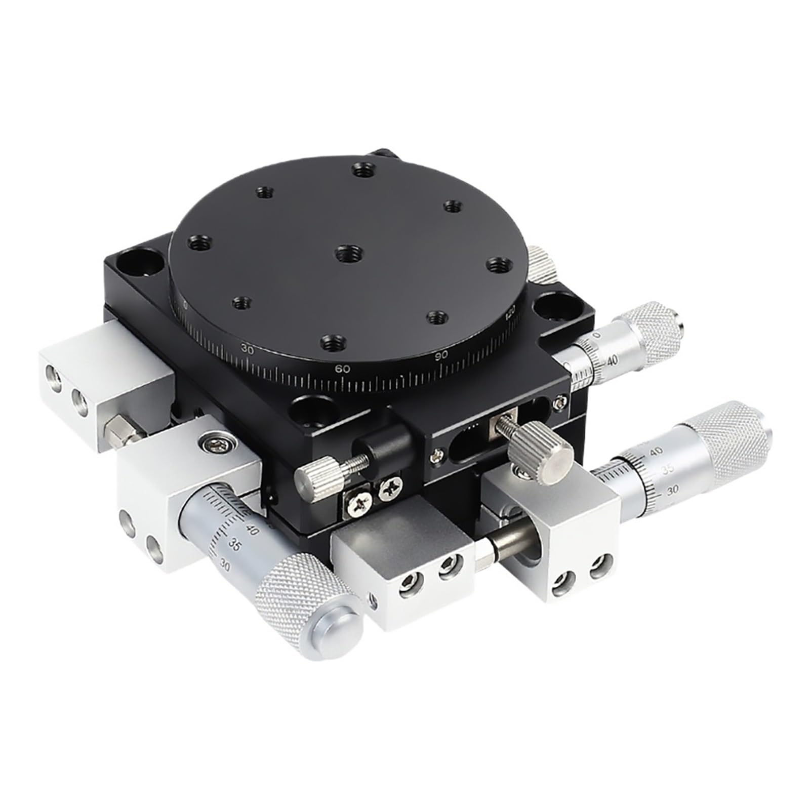 WNVXJGNSO Sliding Table XYR Axis Sliding Table LS90-LM 90 * 90mm Manual Trimming Platform Translation Table Adjust Sliding Table High Precision Linear Guide Rail