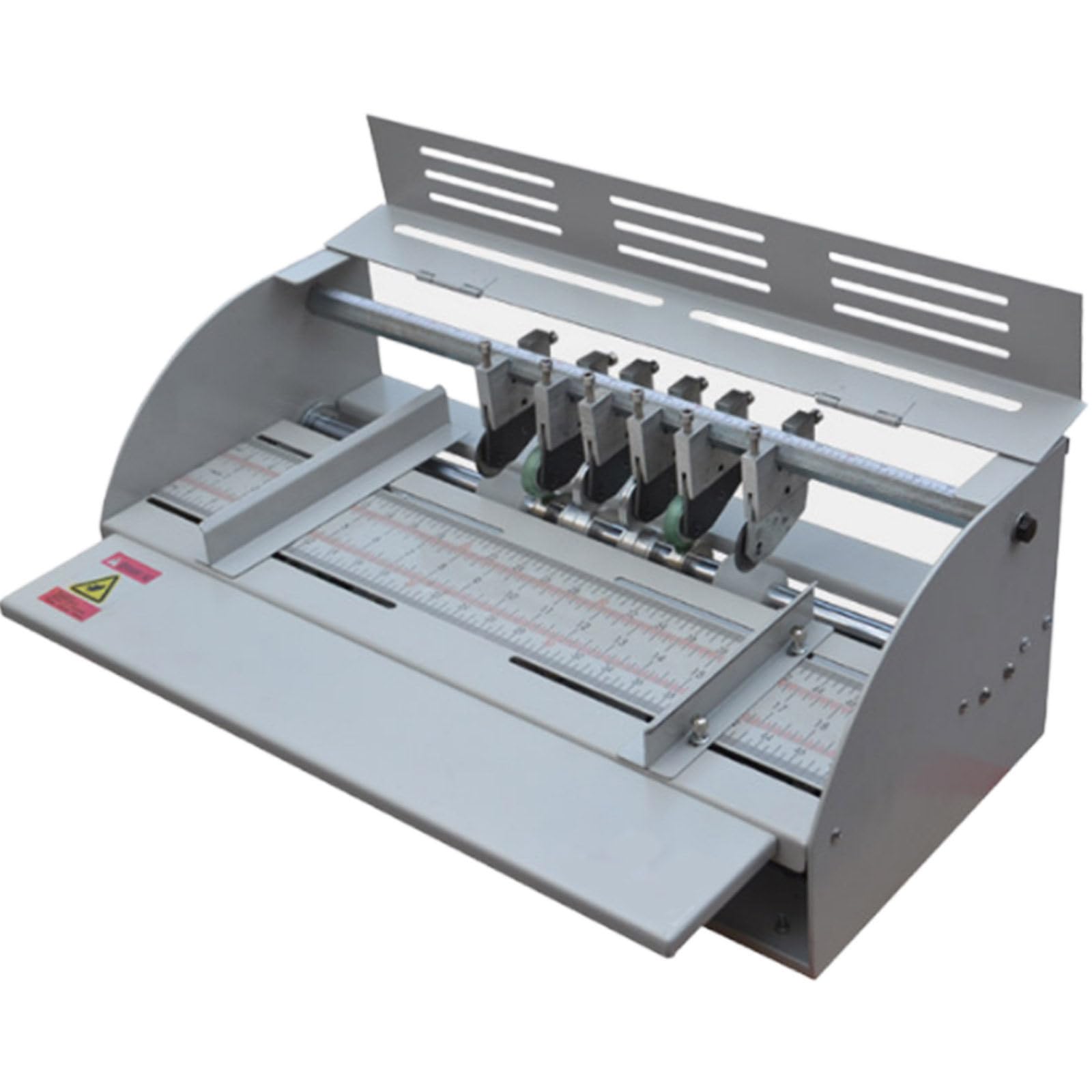 Máquina de plegado eléctrica para papel, perforadora con regla de escala, para tarjetas, invitaciones, boletos, portadas de libros