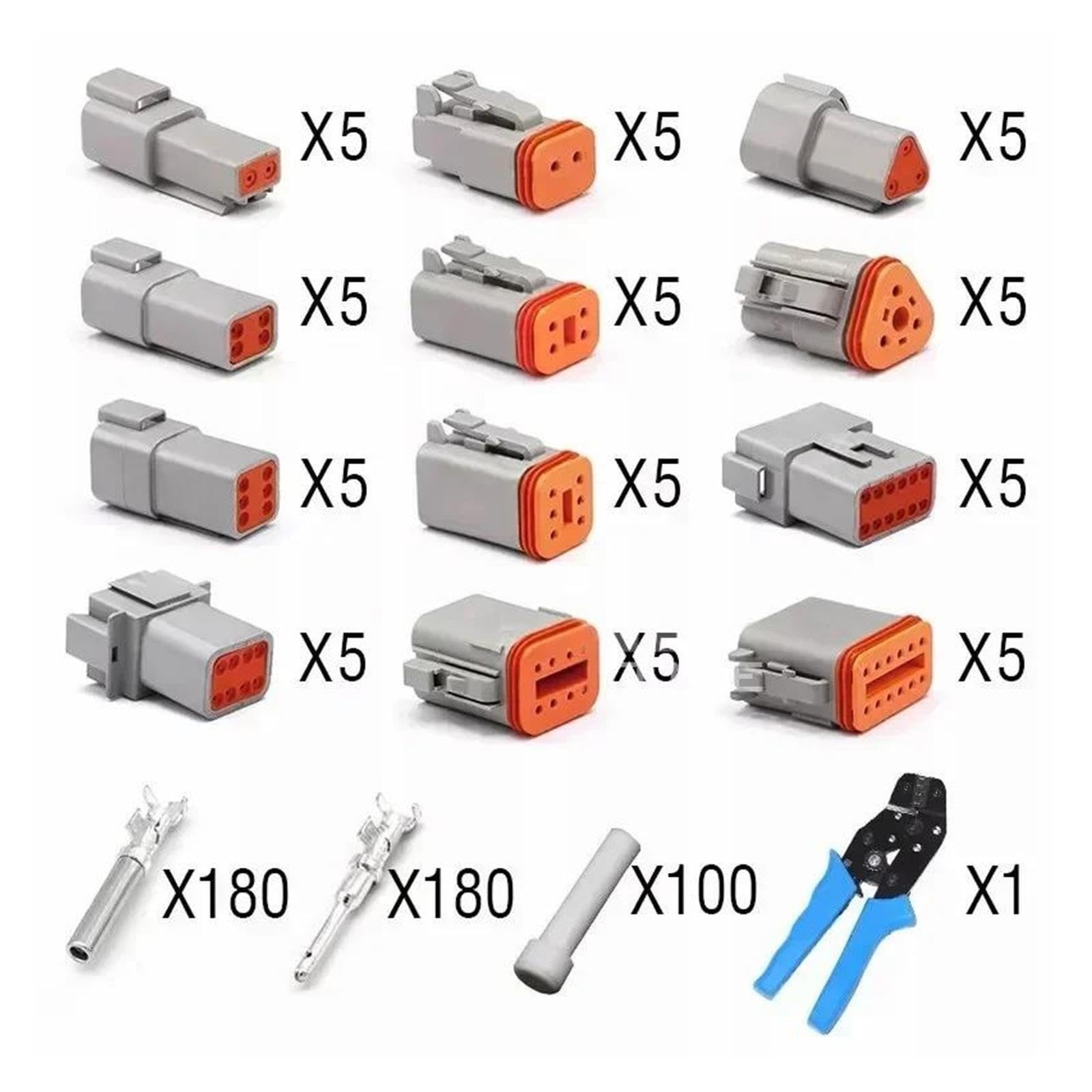 Wasserdichter Kabelstecker-Reparatursatz mit Handwerkzeugen(F Sets,100pcs)