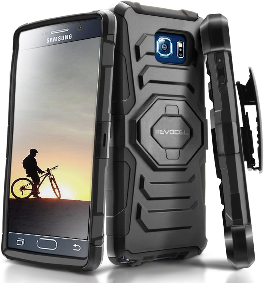 Galaxy Note 5 Case, Evocel [New Generation Series] Belt Clip Holster, Kickstand, & Dual Layer for Samsung Galaxy Note 5, Black (EVO-SAMNOTE5-XX01)