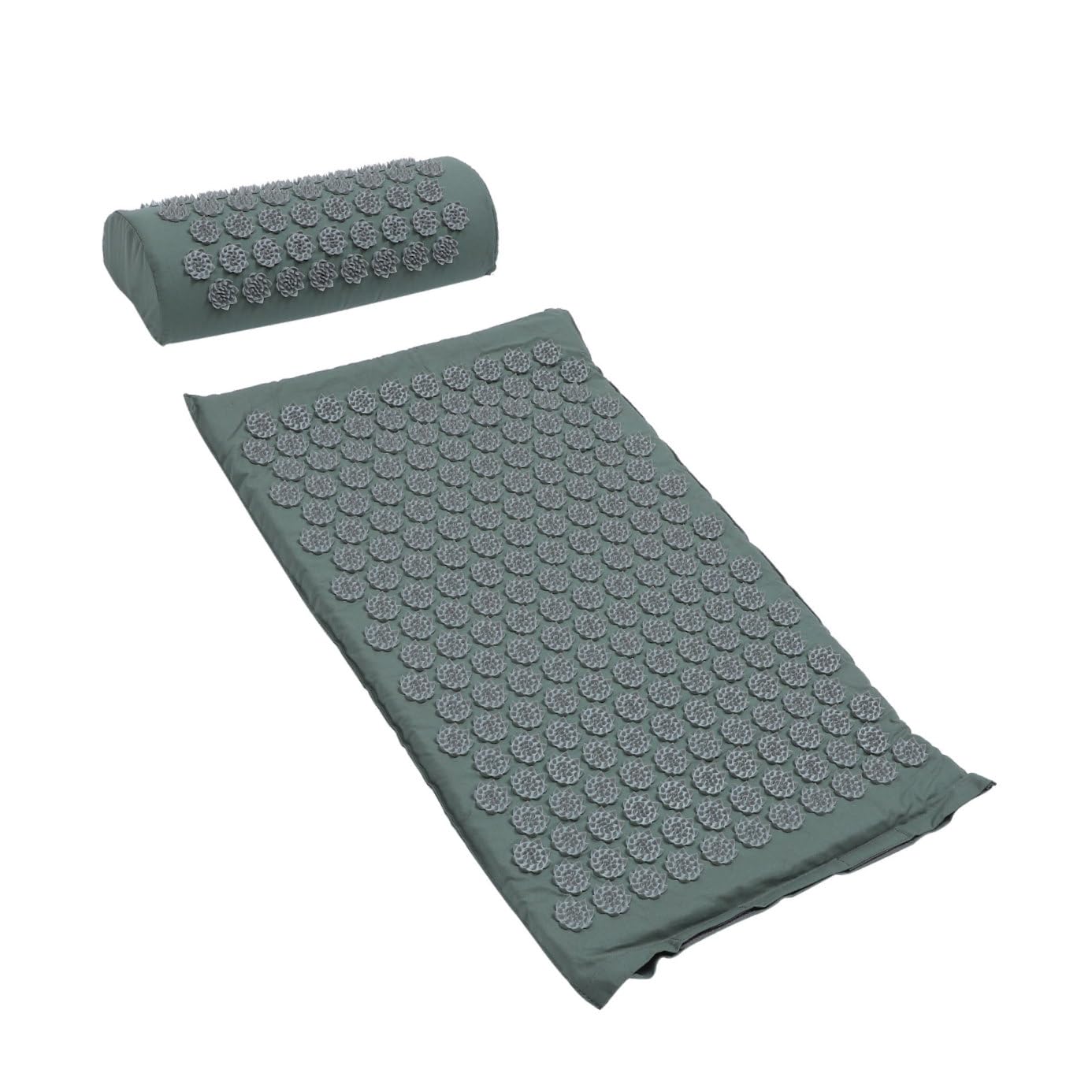 OUNONA Ensemble 2 Tapis de Massage Shiatsu et Coussin D’acupression Gris, Antidérapants et Lavables, Stimulation des Points D’acupuncture pour Détente Musculaire, Relaxation et Sommeil,
