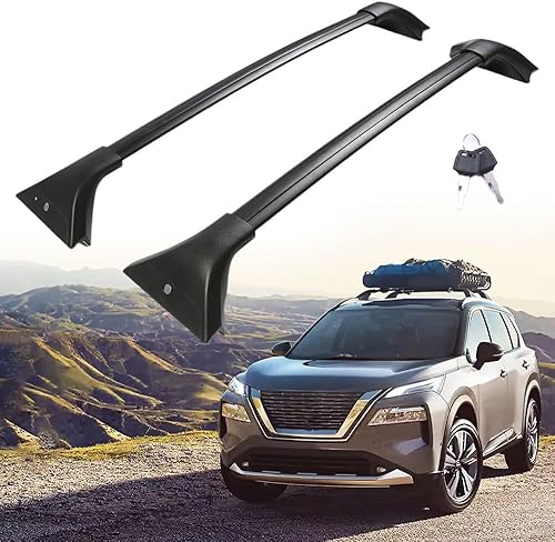 Barra transversal con cerradura de 220 libras para Nissan Rogue 2021 2022 2023 Barras transversales resistentes para portaequipajes de carga,