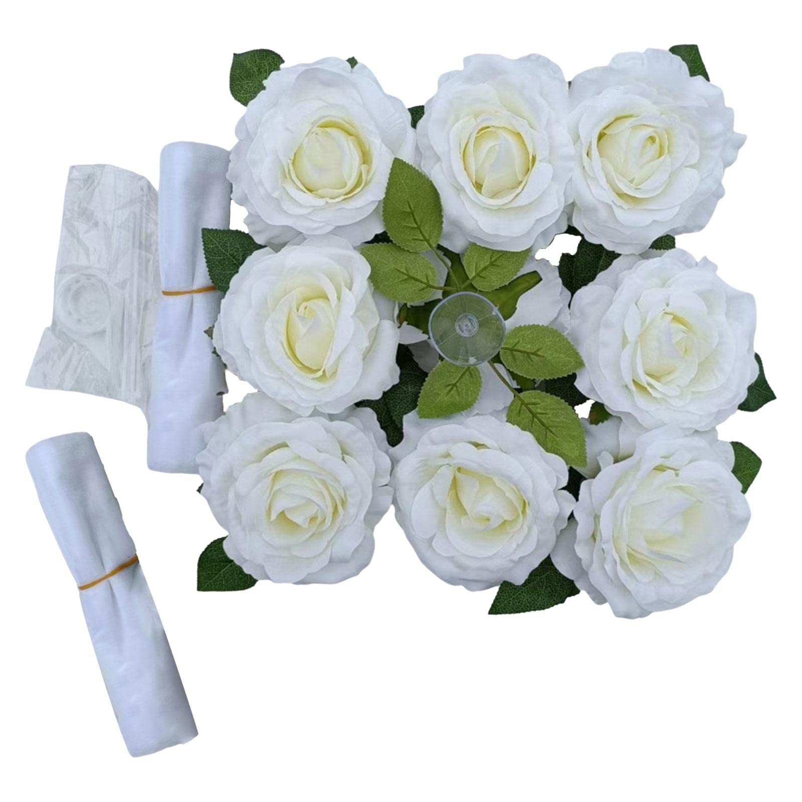 3 Set mit Hochzeitsschleifen für Auto, Blumendekoration, DIY, für Zeremonie, Festival, Kirche, Weiß