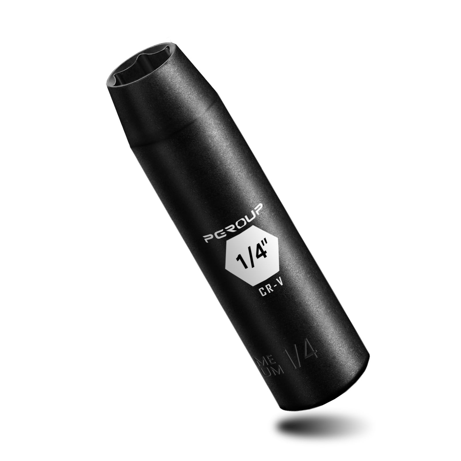 PGROUP 3/8” Drive Deep Impact Socket, SAE(1/4 Inch socket), 6-Point, Cr-V Steel With Black Manganese Phosphate Coating