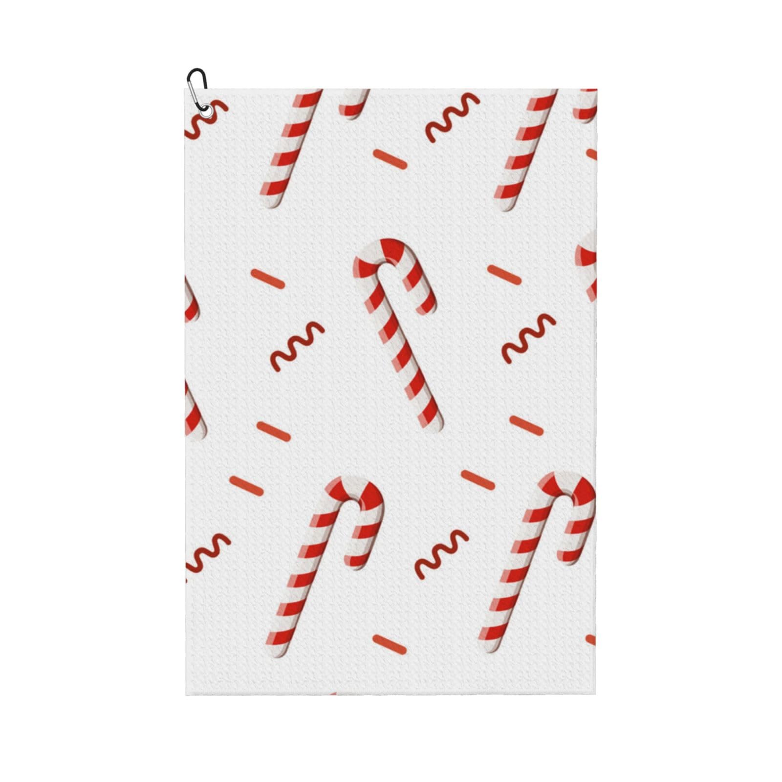 Hnnkloy Candy Cane, 16x24 in Portable Waffle Golf Towels with Carabiner Clip for Golf Bag