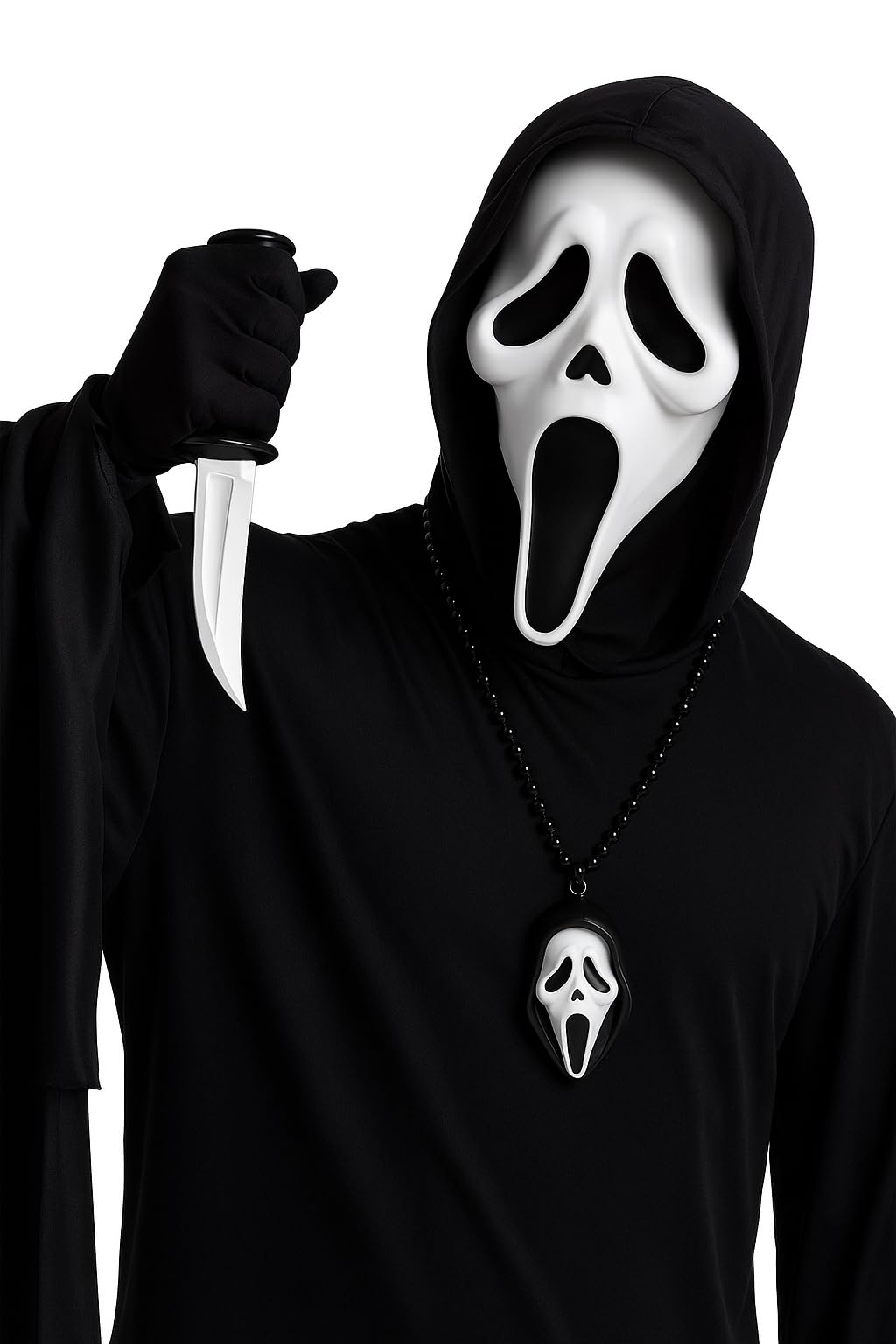 MIMIKRY Original Ghost Face Scream LED Leucht-Kette Halloween Horror Ghostface Halskette Geist Film