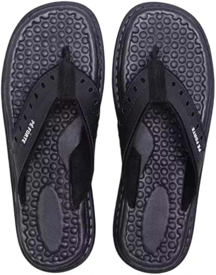 Chinelo Masculino Anatômico Ortopédico Antistress em Couro