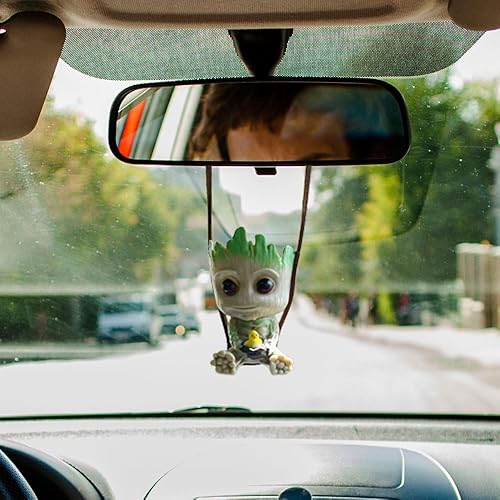 Bonito colgante de espejo retrovisor para automóvil, colgante de árbol de hombre, bonita decoración colgante de automóvil, adorno colgante de espejo