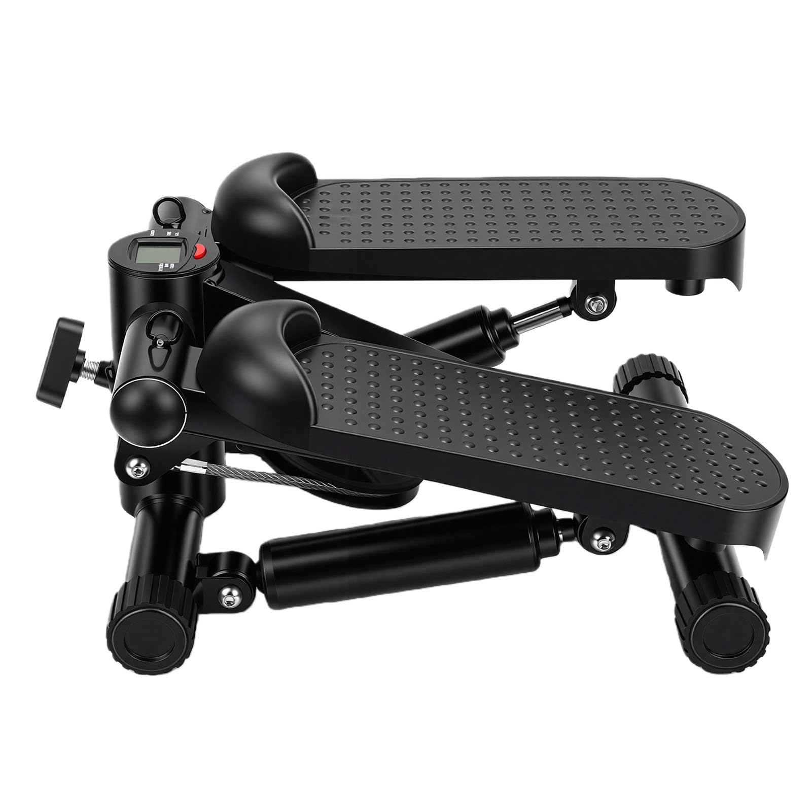 Stepper Fitness Idraulico Silenzioso con Regolazione a Tre Livelli, Macchina per Allenamento Step Tipo Scale con Bande, Schermo LED per Casa
