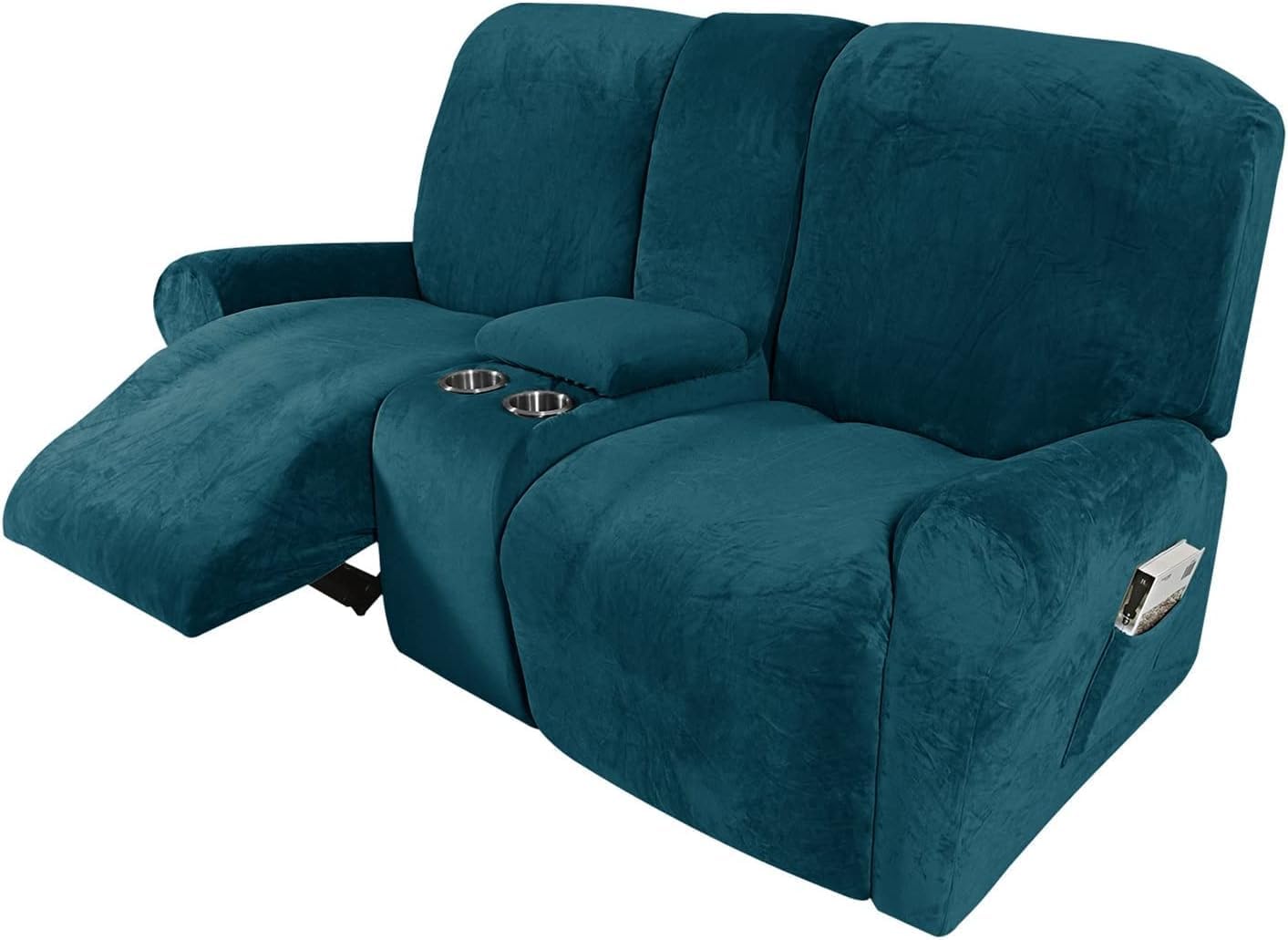 Thick Sofa Covers 2 Seater, Soft Velvet Sofa Slipcovers Protector,Stretch Couch Slipcover,8 Pieces 155-216cm (H)