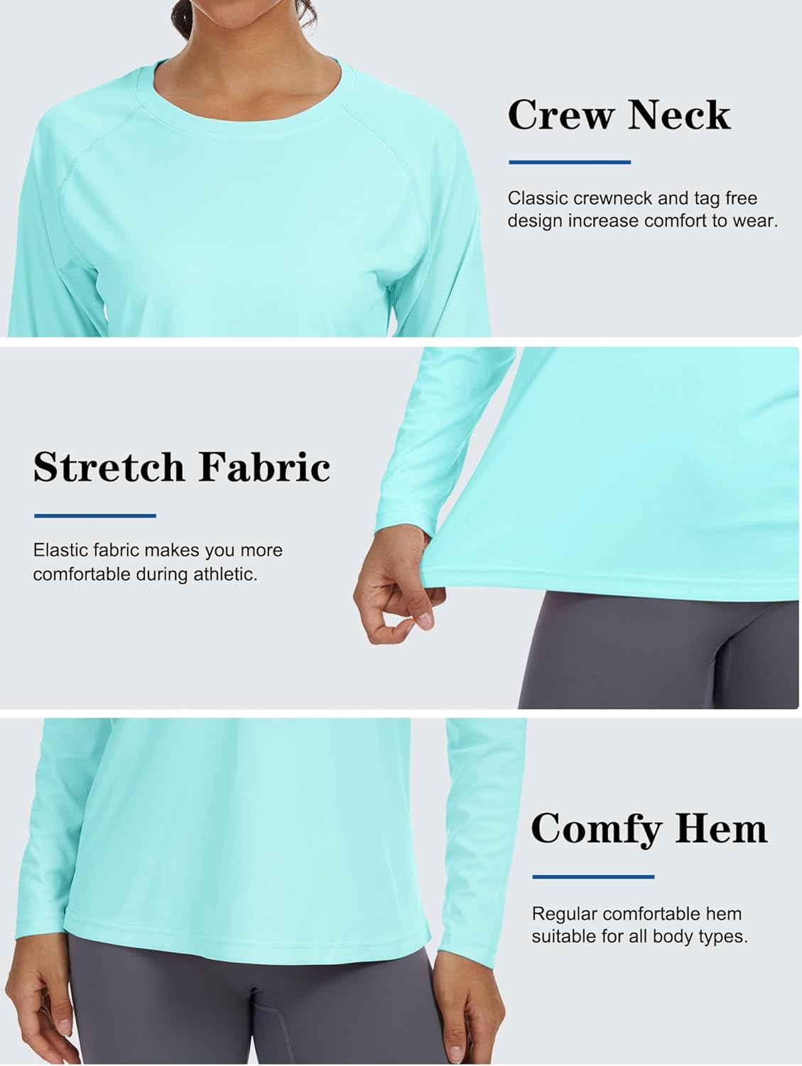 Women's Sun Shirts UPF 50+ Long Sleeve UV Protection Shirt Quick Dry Tops for Workout Hiking Running Rash Guard - Image 5