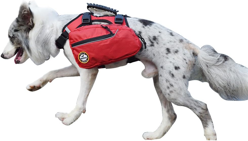 MY PET Dog Backpack Bagpacks Pack Back for Hiking 2 in 1 Pets Harness Reflective Safety Adjustable Saddlebag Accessories for Small or…