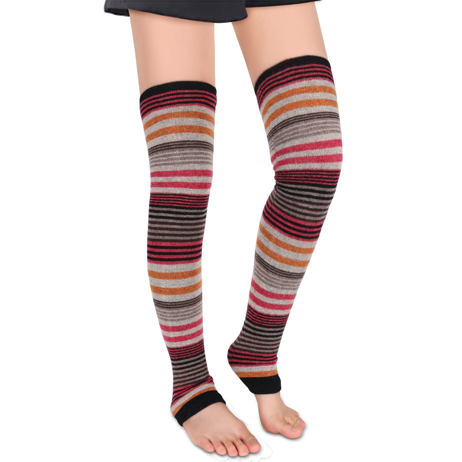 Leg Warmer for Women 80s Girl Wool Ribbed Knit Thigh High Socks Extra Long Crochet Knit Long Boot Socks Knee High Party Yoga