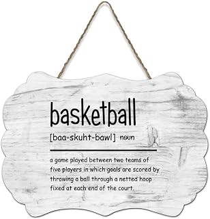 Rustic Basketball Definition Typography Wood Signs Basketball Dictionary Wall Art Vintage Wood Plaque Farmhouse Wall Decor for Home Man Cave Gate Garden Bars Cafes 8x12 inch