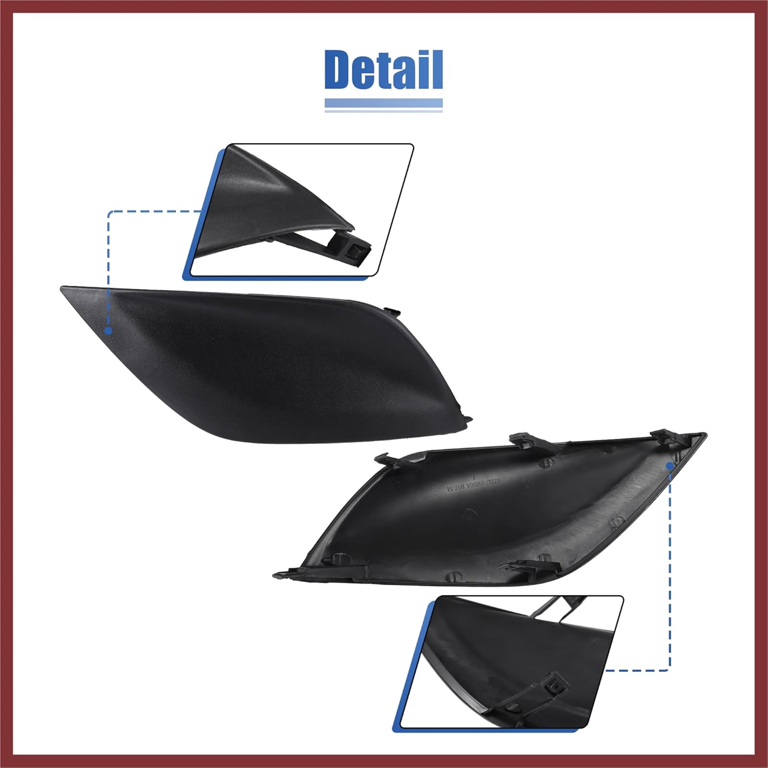 1 Pair Fog Light Grille Cover Trim Fog Lamp Grille No.622576W80B/622566W80B/62257-9KM0A/62256-9KM0A for Nissan Versa 2015-2018 Replace Parts