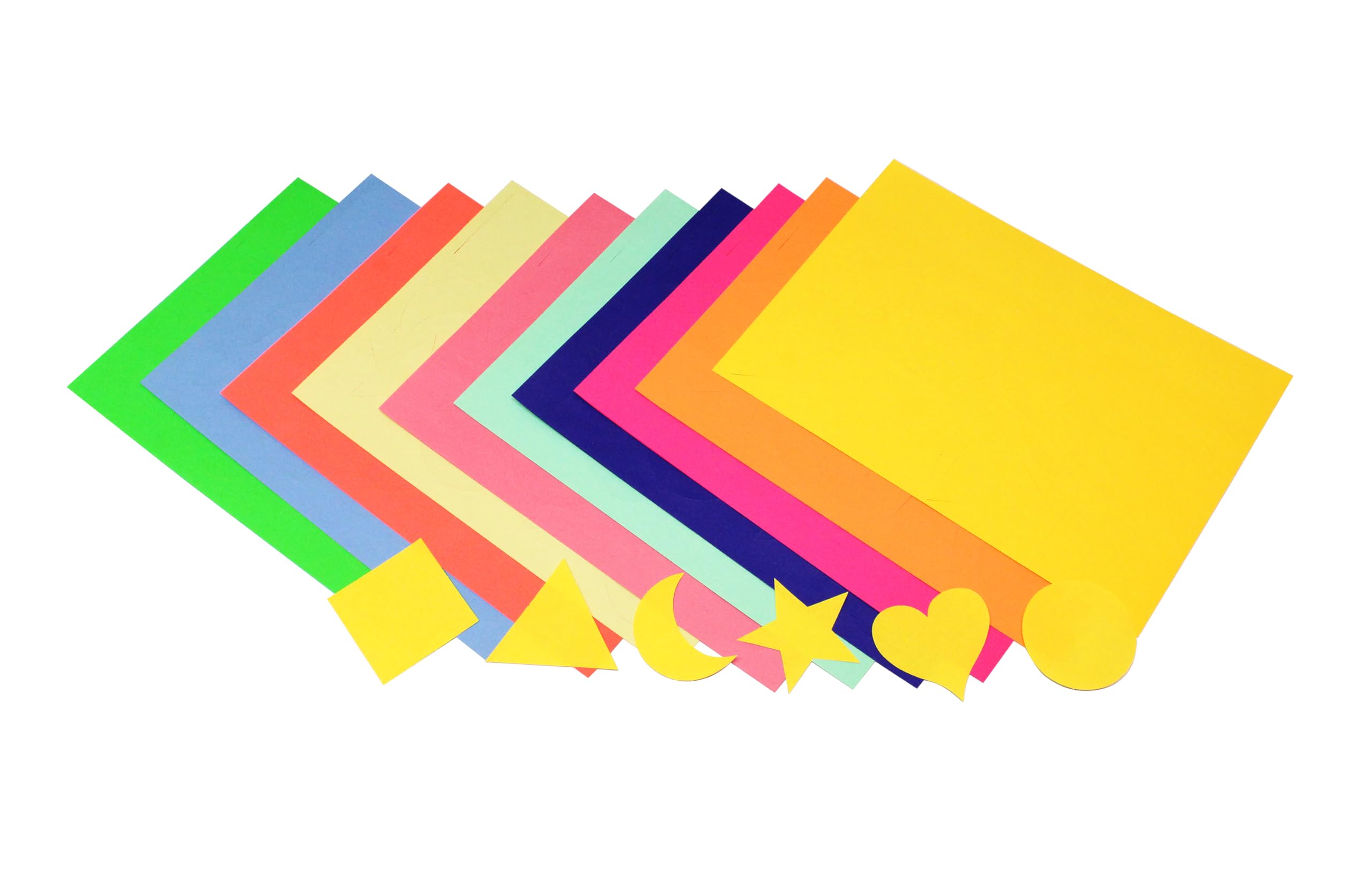 Bright Ideas Gummed Paper Activity Shapes. Pack of 300 Assorted Shapes and Sizes. 80gsm Stationery Paper for Arts and Crafts, Ideal for Schools, Home Crafting and Kids Scrapbooking. BI1032.