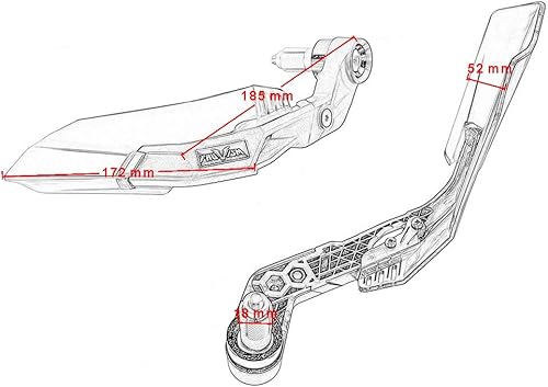 Miniatura 5 de Protector de palanca universal para motocicleta Freno y embrague Maneta de protección Guardias de mano para manillar de 0.866 in 7/8 "(verde)