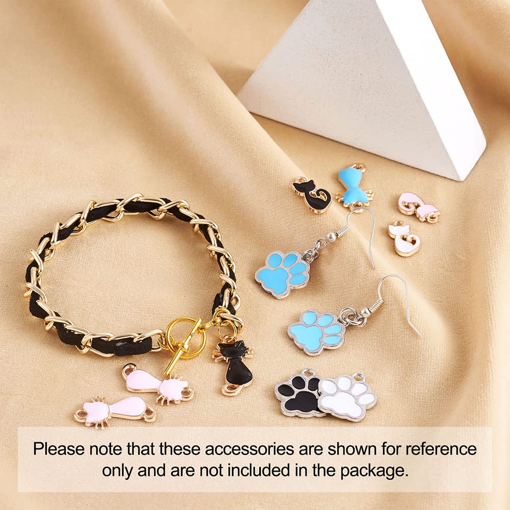 Pendentifs Patte De Chat PandaHall - 34 Breloques Émaillées Pour Création Bijoux - 12mm