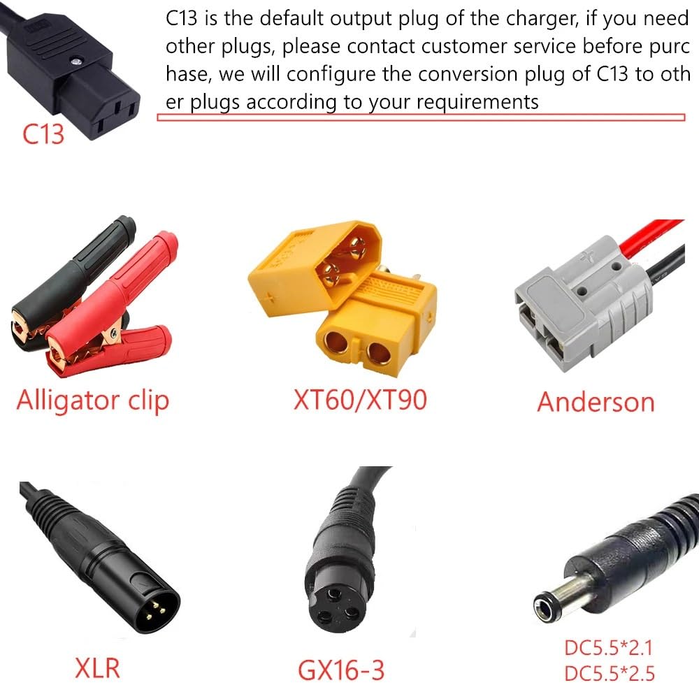 Inversor,inversor de Potencia Cargador de batería de Litio de 10 A, 15 A, 24 V, 48 V, 58,4 V, 72 V, 60 V, 67,2 V y 84 V. Corriente Ajustable: 13 s, 8 s, 16 s, 20 s y 24 s.(72V 20S 84V li-Ion,2-20A)