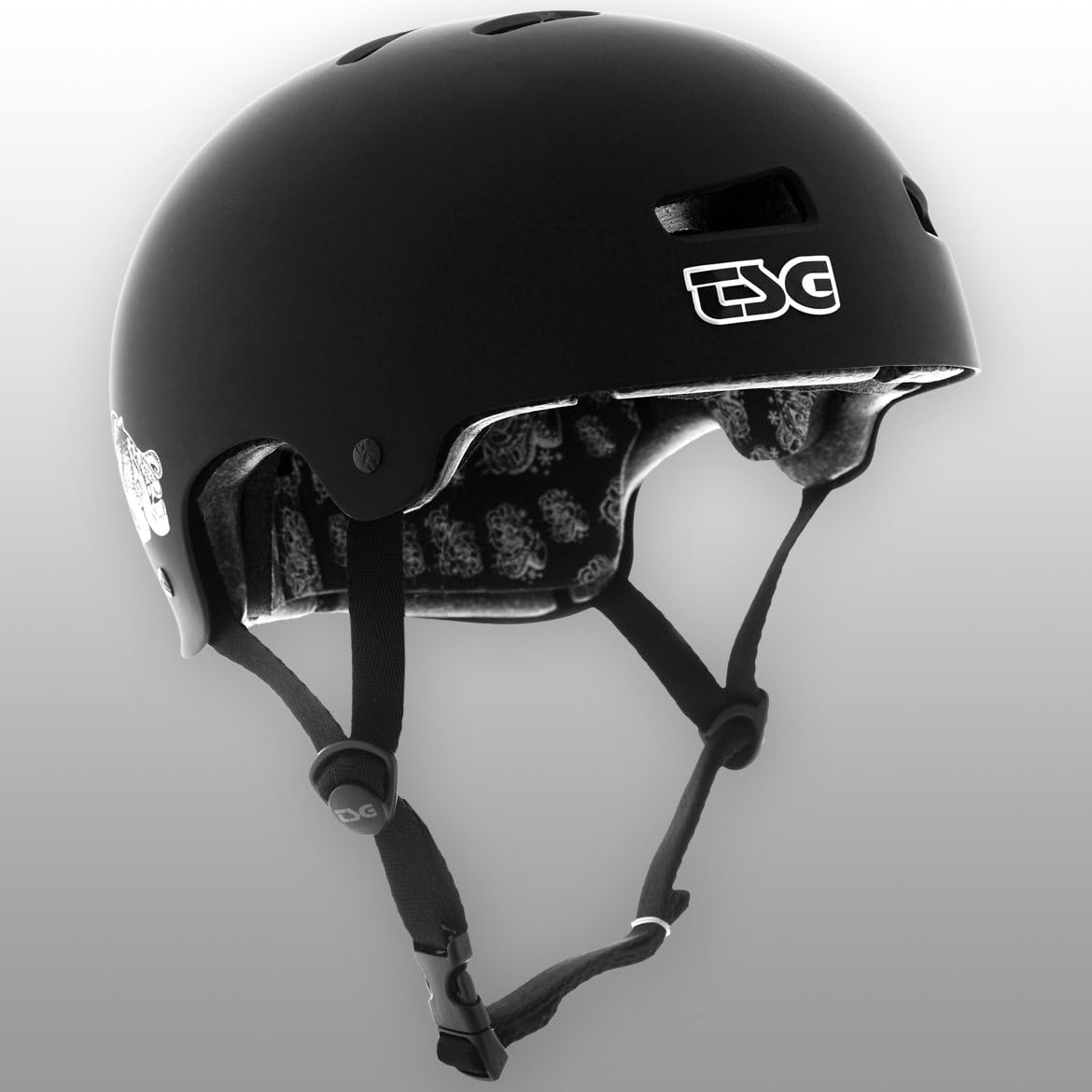 TSG Kraken Flat Black Longboard Skateboard Helmet Skate
