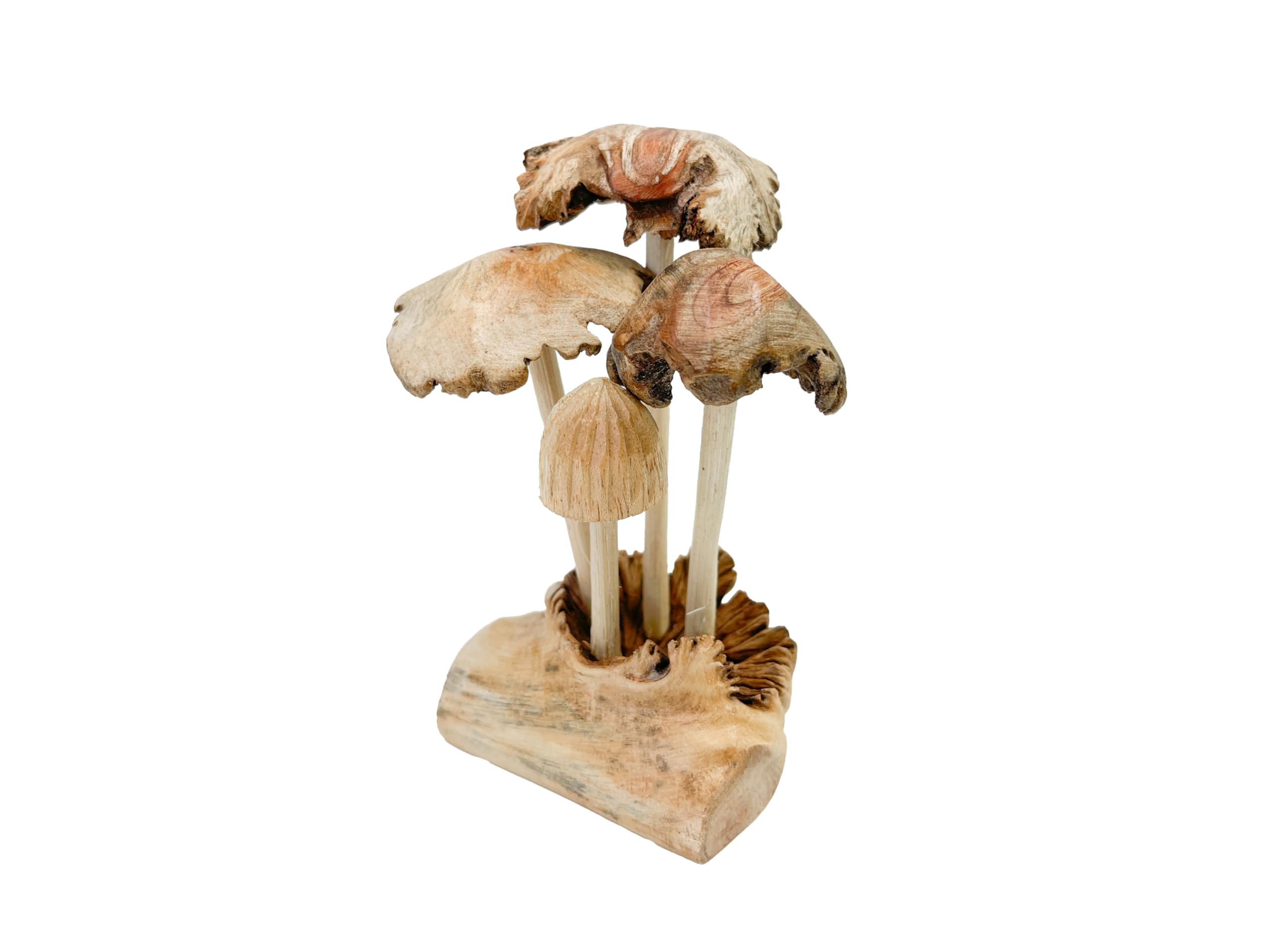 My Family House Brown Mushrooms Toadstools Group Of Four On Parasite Wood Carving Fair Trade Wooden Carved Ornament Indoor Mushroom Home Decor Autumn