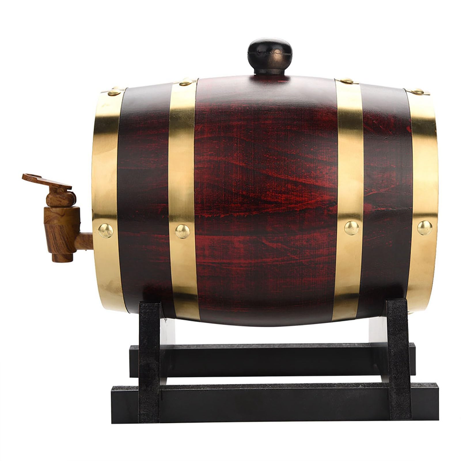 Tnfeeon Barril de Madera para Vino, Barrica de Almacenamiento con Grifo