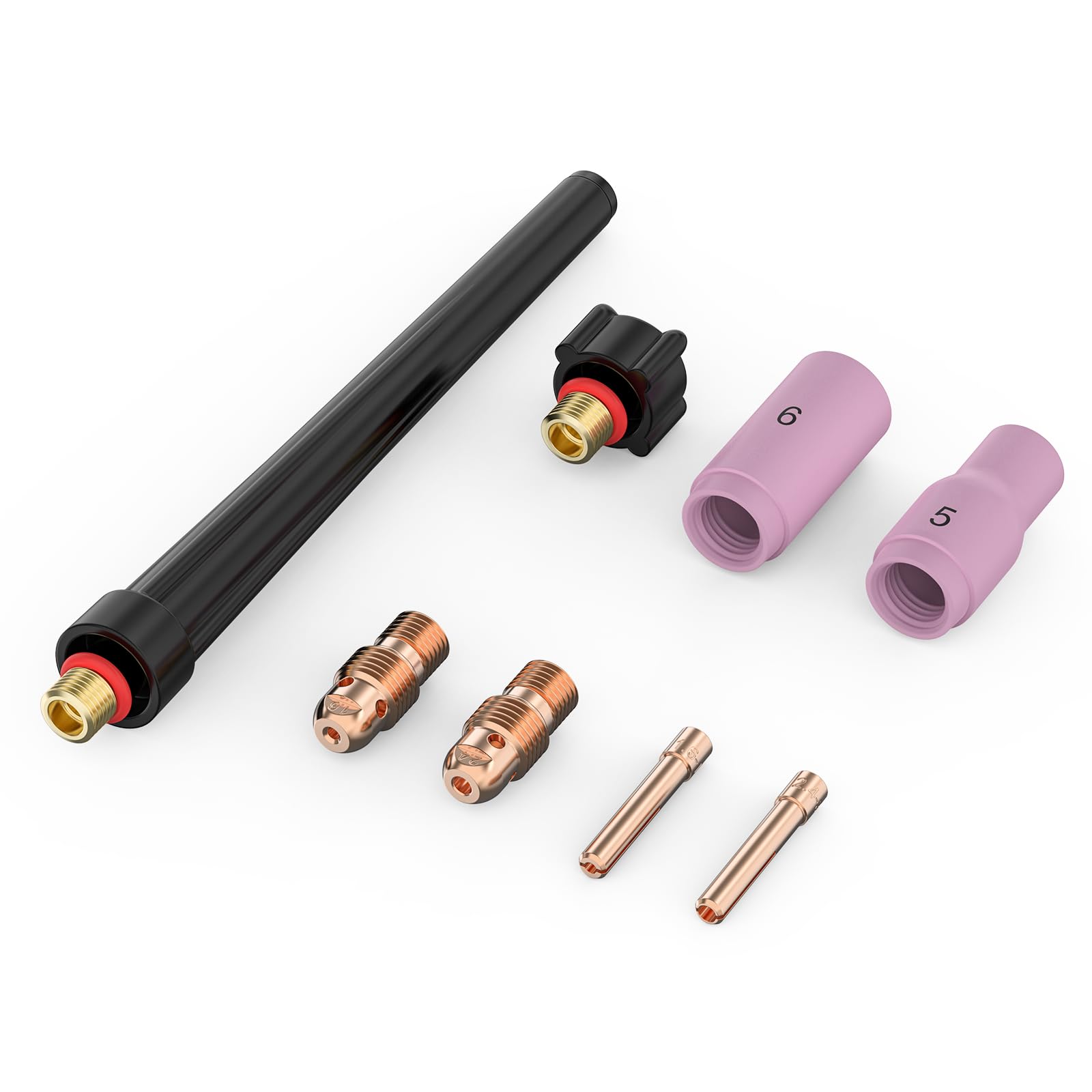 YESWELDER 8Pcs TIG Welding Torch Consumables Kit Collets Alumina Ceramic Cups For WP-20